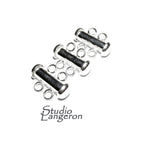 925 Sterling Silver Tube Bar Clasp 2-Hole size 4.3x16 mm, Silver Clasps, Slide Clasps, Sterling silver, Jewelry making, Tube clasp - 1 piece