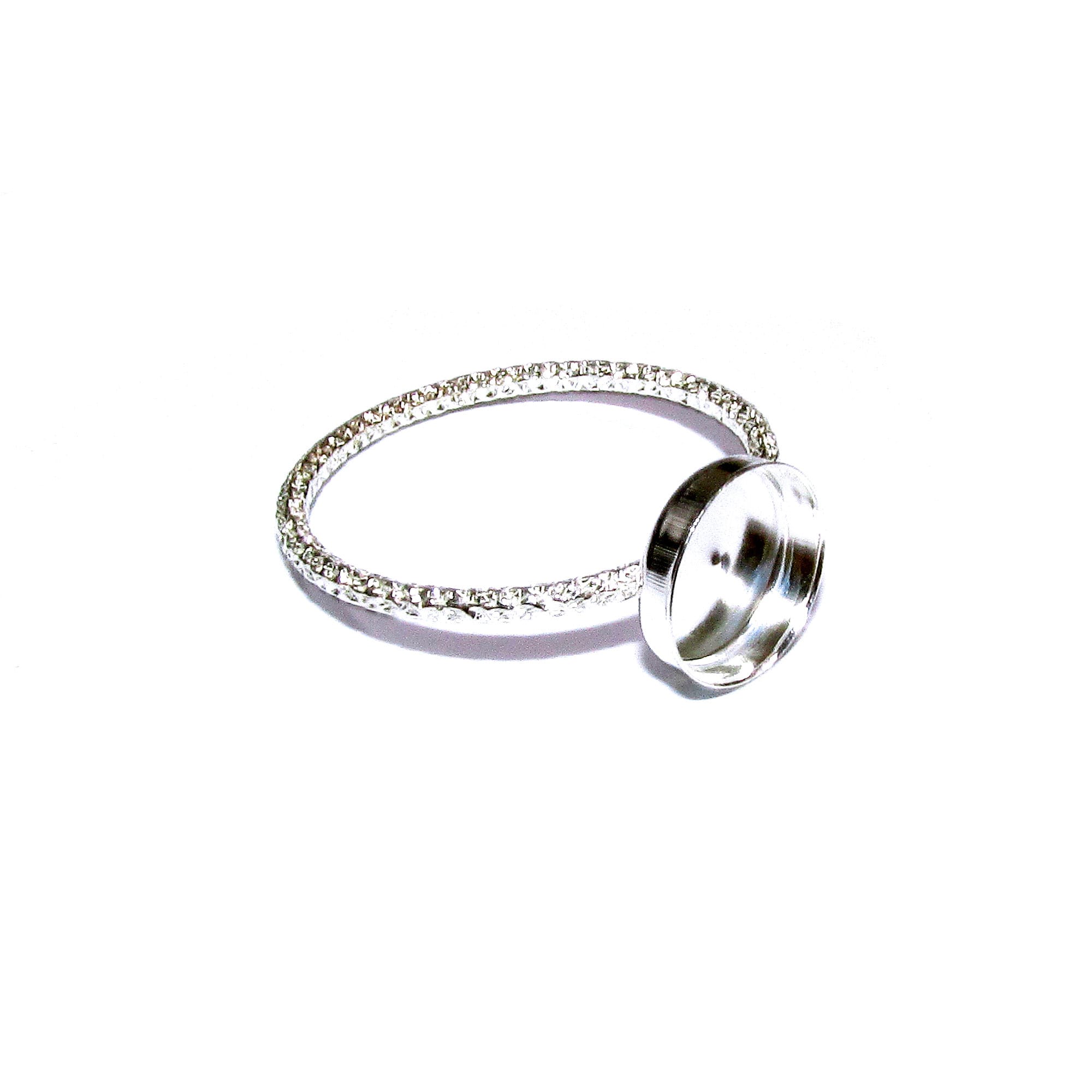 925 sterling silver blank ring with bezel cup 7mm size 4 - 11, silver ring, bezel cup, base ring, Jewelry making, Setting Ring - 1 piece