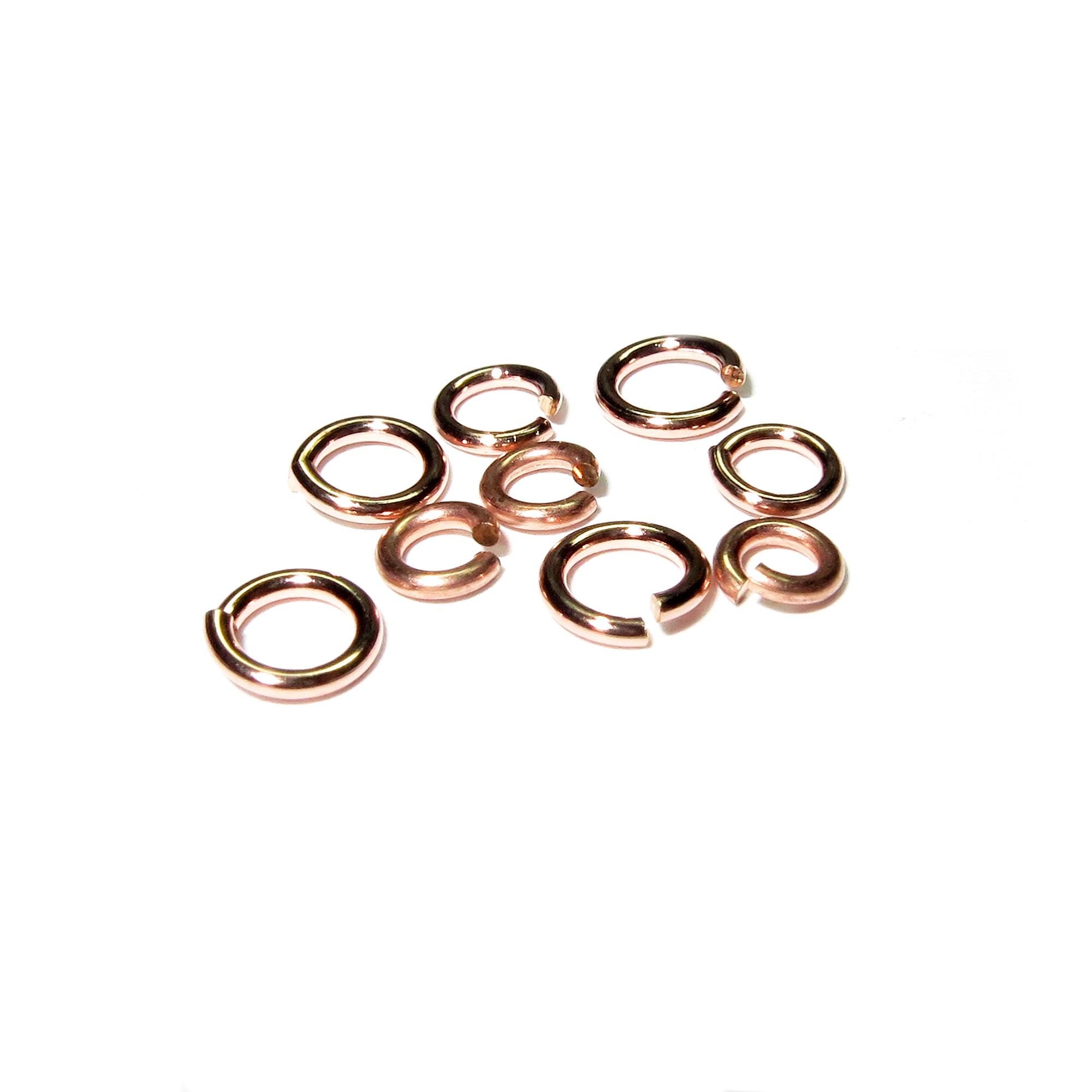 10 pcs 14K Rose Gold Filled Open Jump Rings 20 Gauge (0.8 mm) Inside Diameter 1.5, 2.5, 3.5, 4.5mm, Open jump rings, 14K Rose Gold Filled