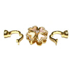 14K Yellow Gold filled Hook Eye Clasps Large with mother of pearl, Gold Filled Hook Eye clasp, Jewelry making, Gold Filled clasp - 1 piece
