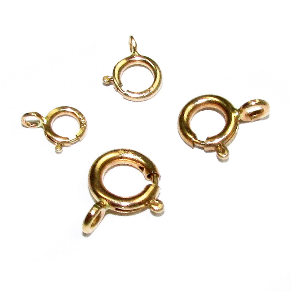 14K Solid Gold Spring Ring Clasp sizes 5, 6, 7, 8 mm, Jewelry making, 14K Gold spring ring clasps, 14K Solid gold, Gold clasp  - 1 piece