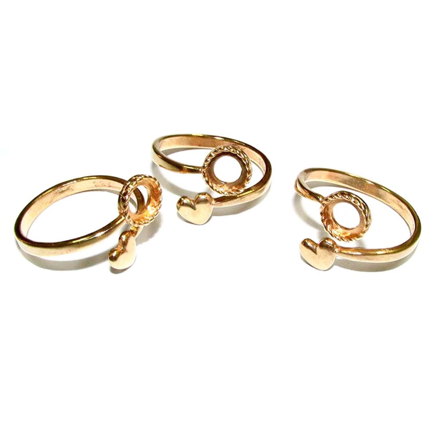 14K Yellow gold filled open blank ring with bezel cup 6 mm, base ring, Gold filled ring, bezel cup, Setting, Jewelry making - 1 piece