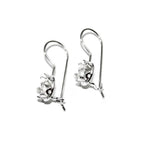 6 mm size 925 sterling silver blank earrings with round bezel cup, Jewelry making, Setting, bezel cup, base earrings - 1 pair (2 pieces)
