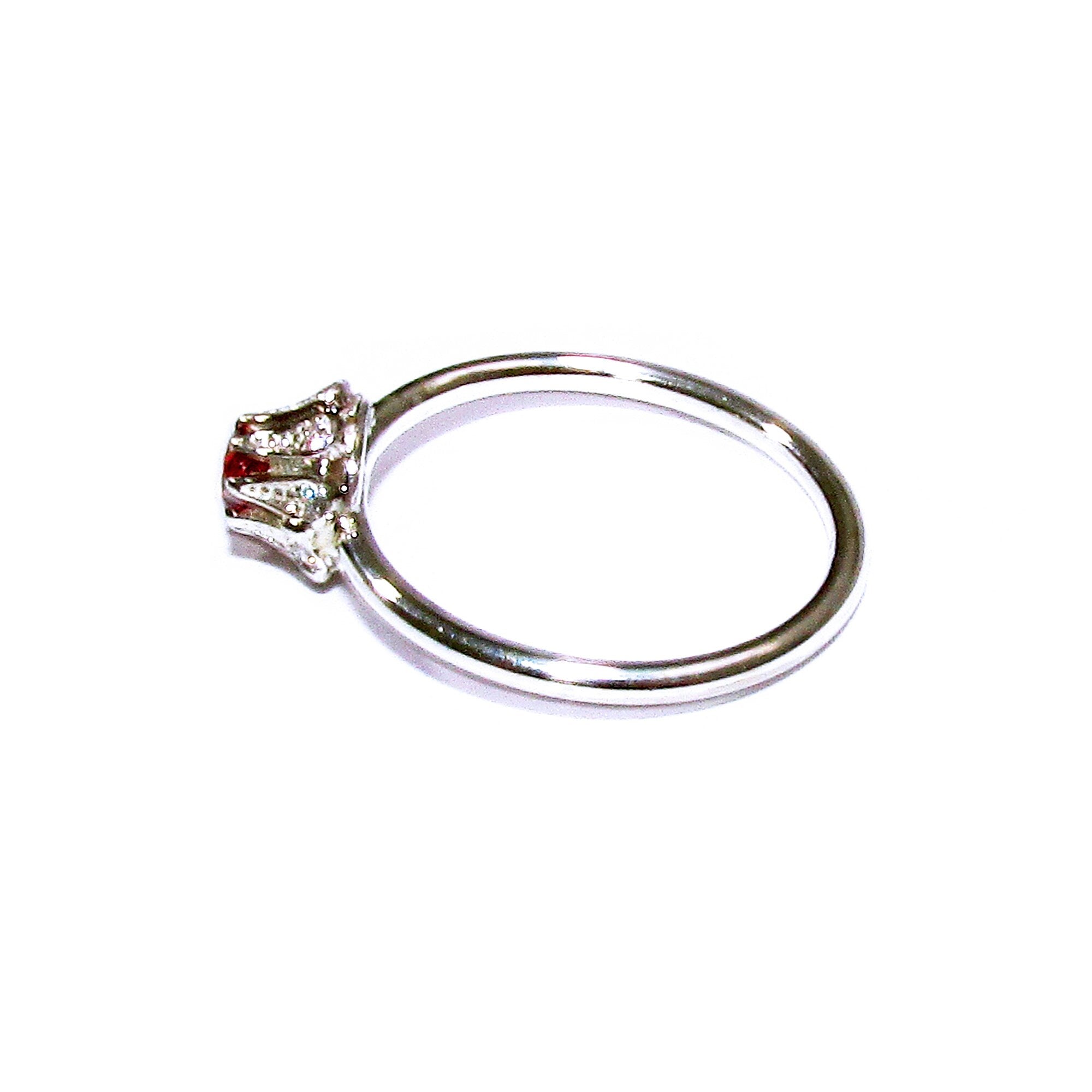 Garnet ring 925 sterling silver size 8 1/2, handmade ring, single copy, sterling silver, Garnet, 925 silver ring, gemstone, Gift ring