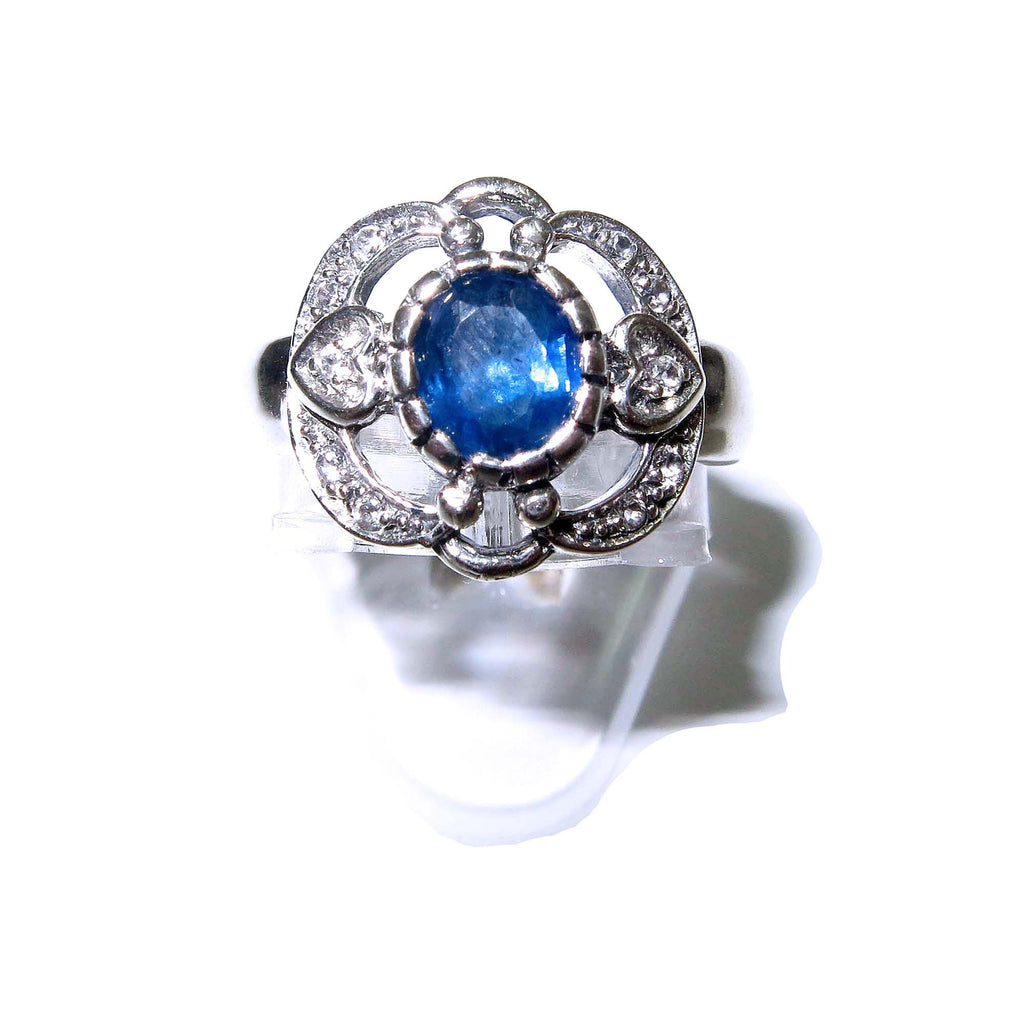 Statement Sapphire ring 925 sterling silver size 5 1/2, Handmade ring, single copy, 925 sterling silver, Natural Sapphire, gemstone