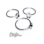 925 Sterling silver blank ring with bezel cup 7x9mm size 4, 5, 6, 7, 8, 9, 10, 11, Jewelry making, bezel cup, base ring, Setting - 1 piece