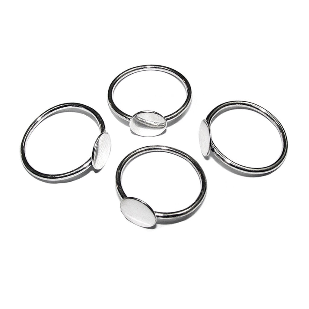 925 sterling silver blank ring with platforms 8 mm for gluing size 5, 6, 7, 8, silver ring, base ring, Jewelry making, setting - 1 piece