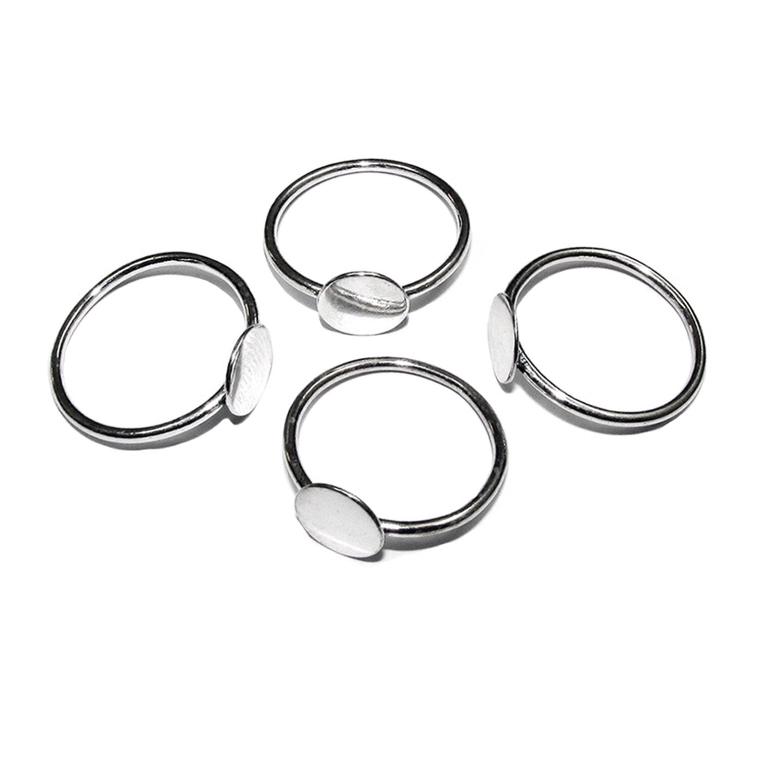925 sterling silver blank ring with platforms 8 mm for gluing size 5, 6, 7, 8, silver ring, base ring, Jewelry making, setting - 1 piece