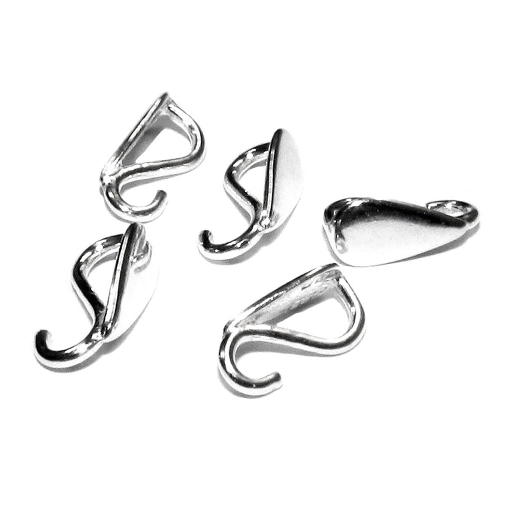925 Sterling Silver Teardrop Pendant Bails with Hidden Loop size 7, 9, 11 mm, sterling silver Bail, Jewelry making, Bail finding - 1 piece