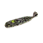 Peridot green pendant 925 sterling silver size 4.5x1.5 cm, 100% handmade, single copy, Natural Peridot, Handmade pendant, Green Gemstone