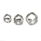 925 Sterling Silver Blank earrings size 8x8, 10x10, 12x12 mm, cushion Bezel cup, Jewelry making, Setting, Base Earrings - 1 pair (2 pieces)