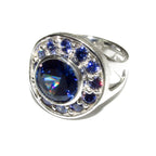 Statement Blue topaz ring 925 sterling silver size 8 1/2, handmade ring, single copy, silver ring, Blue topaz, gemstone, Blue ring
