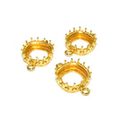 14K Gold filled cushion Bezel Cups size 10x10 mm with two closed rings, Bezel cup, Setting, Jewelry making, Blank Pendant - 1 piece