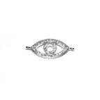 925 Sterling silver large Evil Eye connector size 2.3x1.0 cm, Evil Eye link component, Jewelry making, Jewelry connector - 1 piece