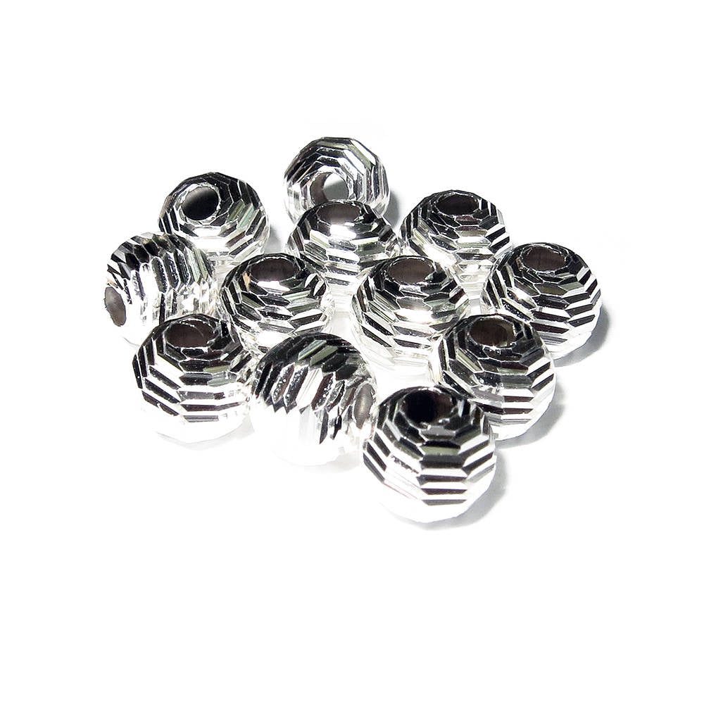 925 sterling silver diamond cut shiny beads size 6 mm, diamond cut beads, Jewelry making, silver round beads, silver findings - 1 piece