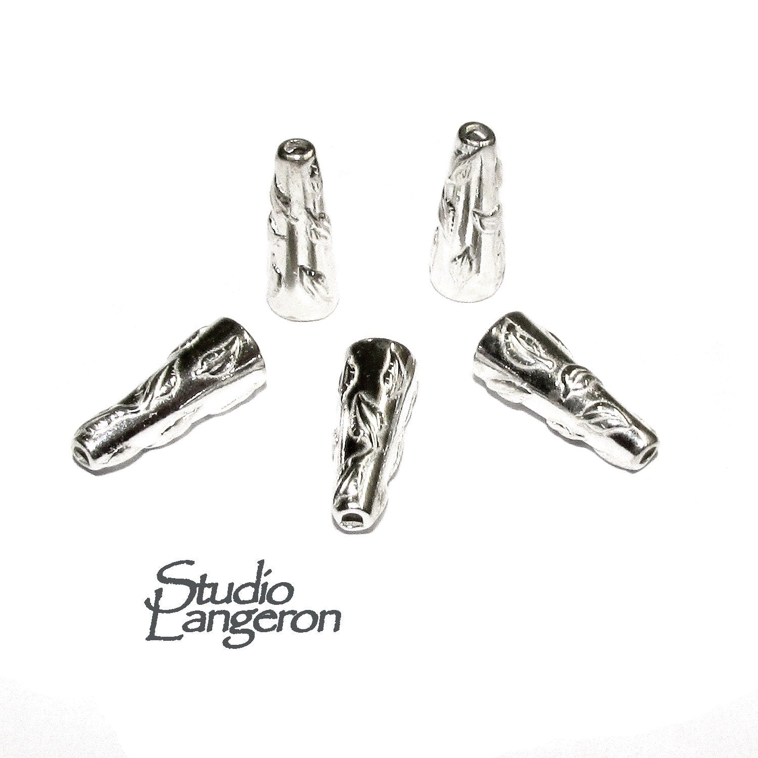 925 Sterling silver Small Bead Cones, Beading, Bead cone, Sterling silver, Jewelry making, Lariat, End caps, Silver cone - 1 pair (2 pieces)