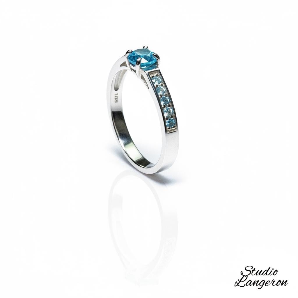 Blue topaz ring 925 sterling silver size 5 1/2, Handmade ring, single copy, sterling silver, Blue topaz ring, silver ring, gemstone