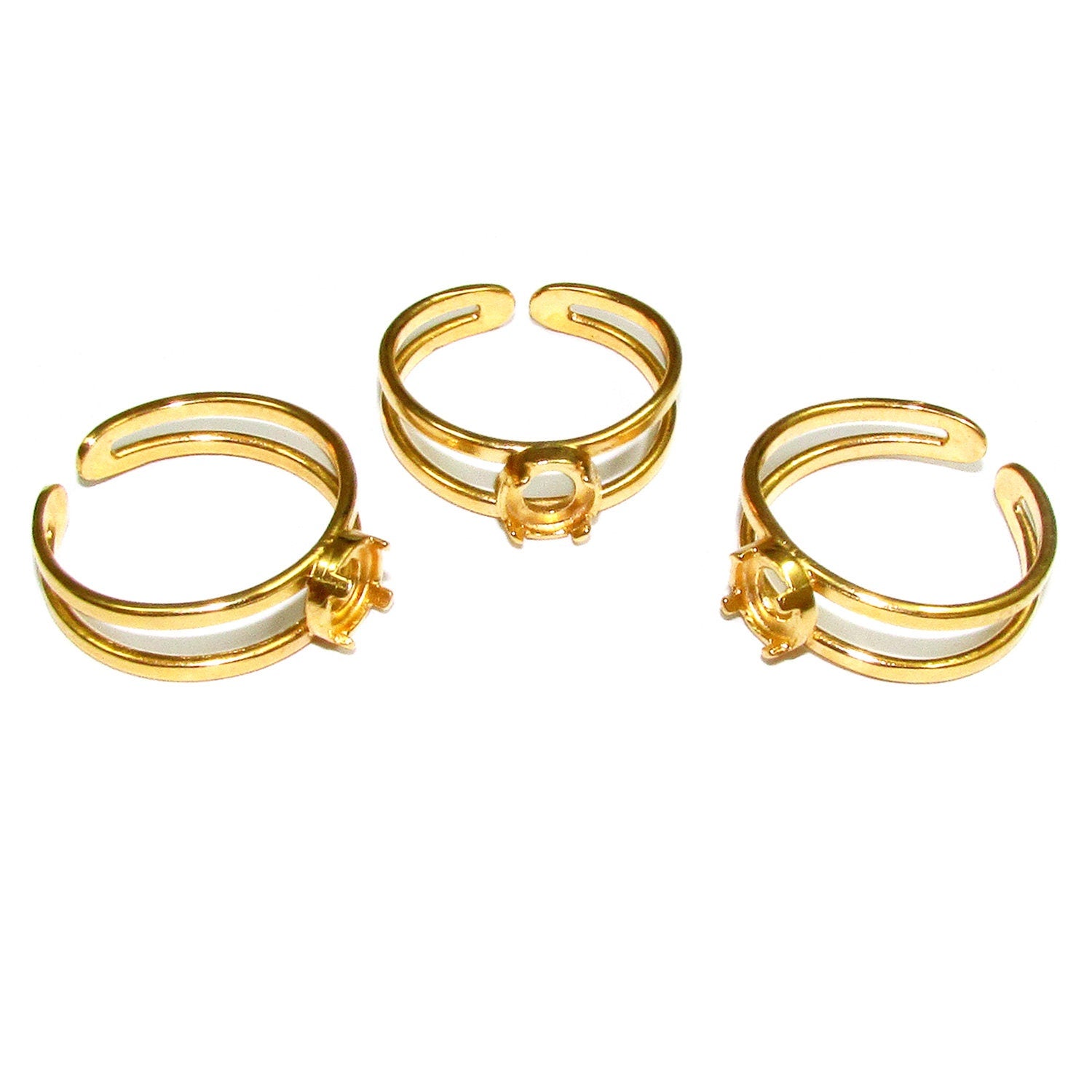 14K Yellow gold filled open blank ring with bezel cup 6 mm, base ring, Setting, bezel cup, ring gold filled, Jewelry making - 1 piece