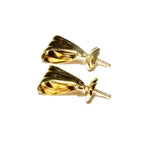 14K Solid gold grooved bail size 8.0x5.0 mm with 4.5 mm bead cup, Solid gold Bail, Jewelry making, Bail findings, Pendant bail - 1 piece