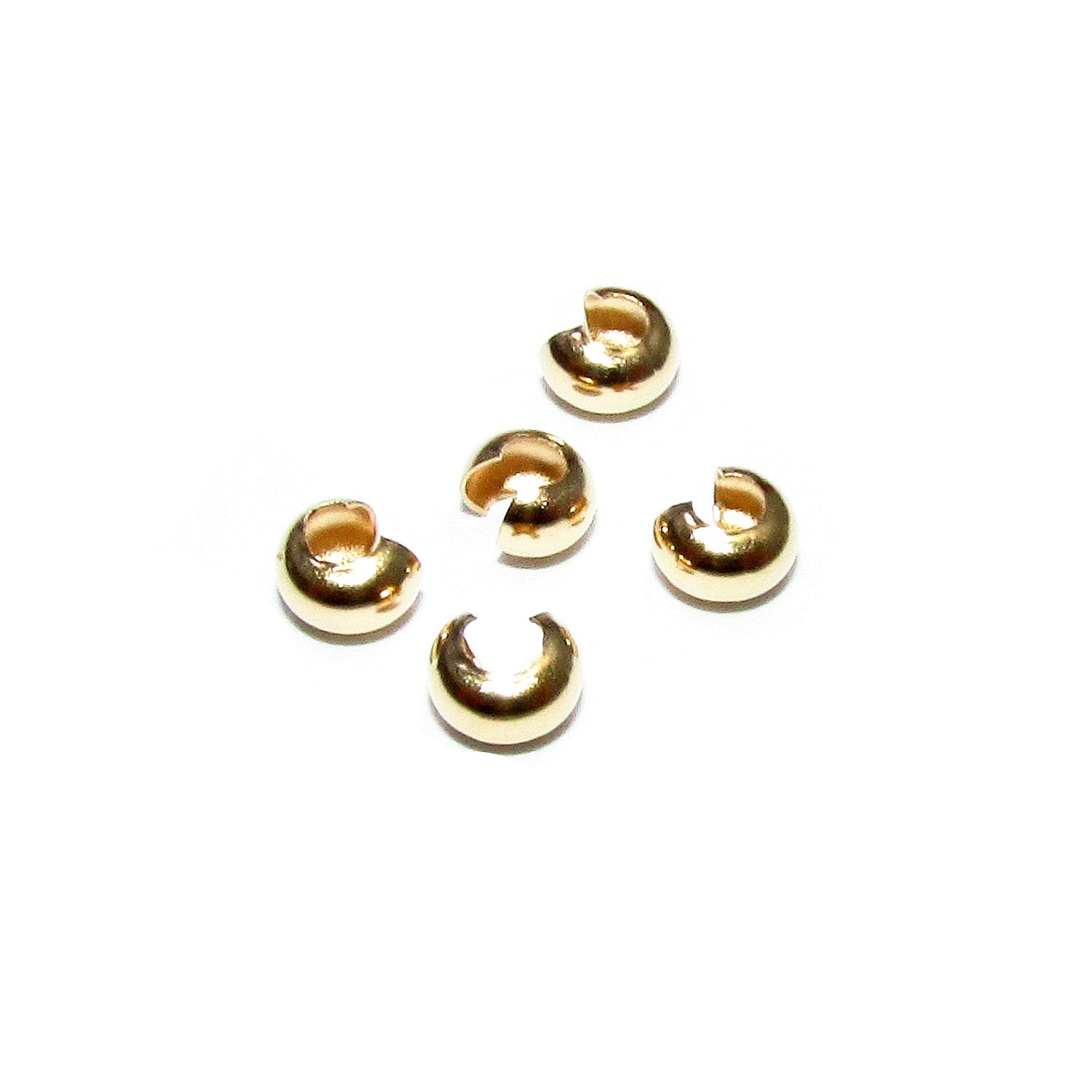 14K Solid gold Crimp Bead Covers size 3, 4.8mm, Solid Gold crimp beads, Jewelry making, Gold findings, Solid Gold beads cover - 1 piece