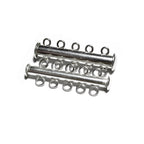 925 Sterling Silver Tube Bar Clasp 5-Hole size 4.3x32 mm, Silver Clasps, Slide Clasps, Sterling silver, Jewelry making, Tube clasp - 1 piece