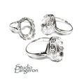 10x14 mm 925 sterling silver blank ring with bezel cup size 5, 6, 7, 8, silver ring, bezel cup, silver, base ring, Jewelry making - 1 piece
