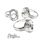 10x14 mm 925 sterling silver blank ring with bezel cup size 5, 6, 7, 8, silver ring, bezel cup, silver, base ring, Jewelry making - 1 piece