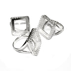 16x16 mm 925 sterling silver blank ring with square bezel cup size 5, 6, 7, 8, silver ring, base ring, jewelry making, bezel cup - 1 piece
