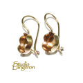 14K Yellow gold filled blank earrings with flower bezel cup 8 mm, Jewelry making, Setting, bezel cup, base earrings - 1 pair (2 piece)