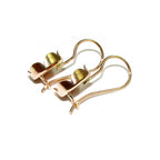 14K Yellow gold filled blank earrings with flower bezel cup 10 mm, Jewelry making, Setting, bezel cup, base earrings - 1 pair (2 piece)