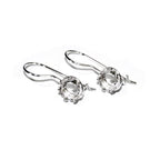 6 mm size 925 sterling silver blank earrings with round bezel cup, Jewelry making, Setting, bezel cup, base earrings - 1 pair (2 pieces)