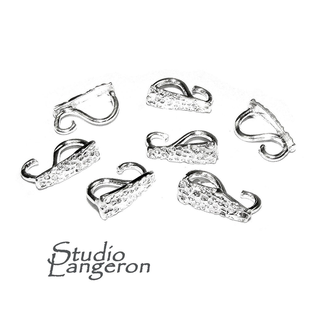 925 Sterling silver decorative Pendant Bails, sterling silver Bail, Jewelry making, Bail finding, bail for pendant, silver - 1 piece