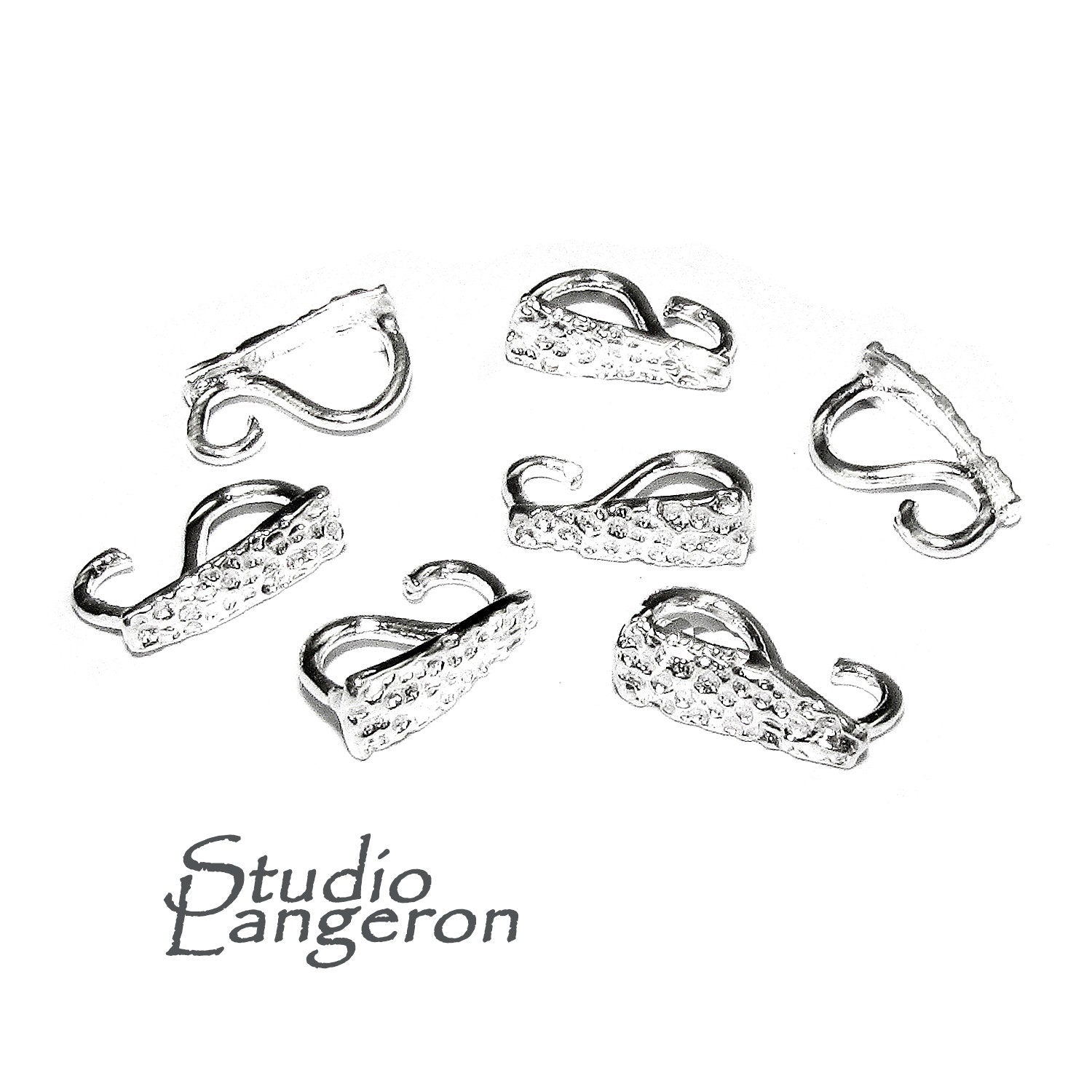 925 Sterling silver decorative Pendant Bails, sterling silver Bail, Jewelry making, Bail finding, bail for pendant, silver - 1 piece