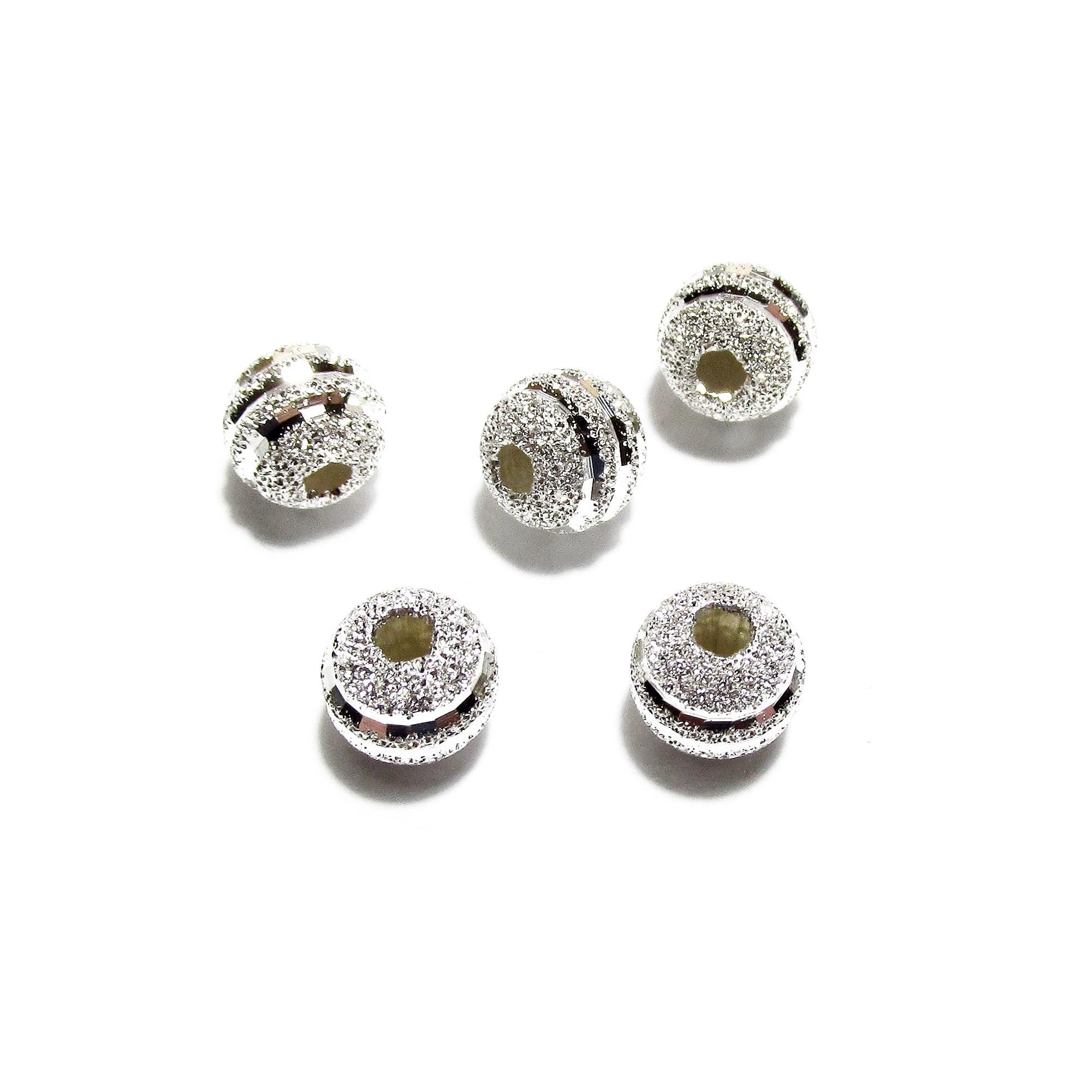 Diamond Cut Sterling Silver Beads 6mm, Jewelry Making Supply - 1 pieces