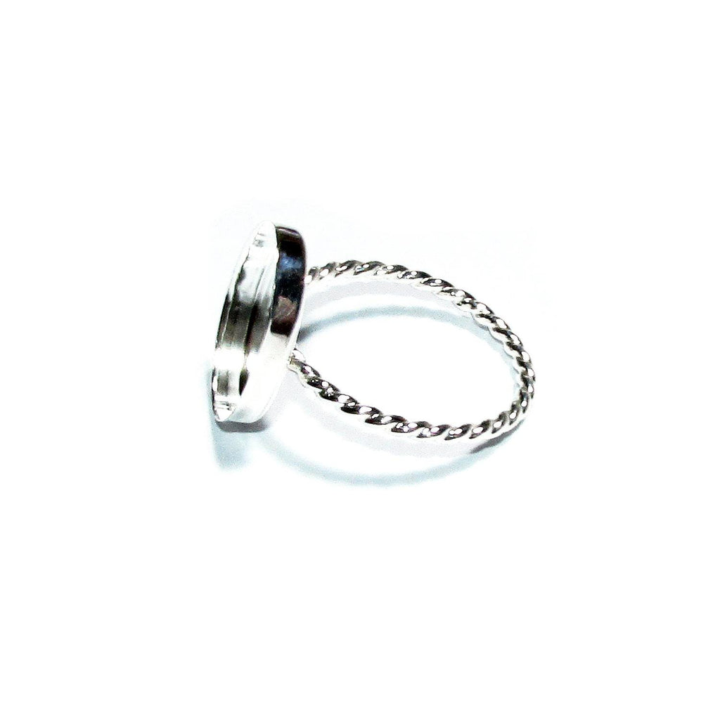 925 Sterling silver blank ring with bezel cup 12x16mm size 4, 5, 6, 7, 8, 9, 10, 11, Jewelry making, bezel cup, base ring, Setting - 1 piece