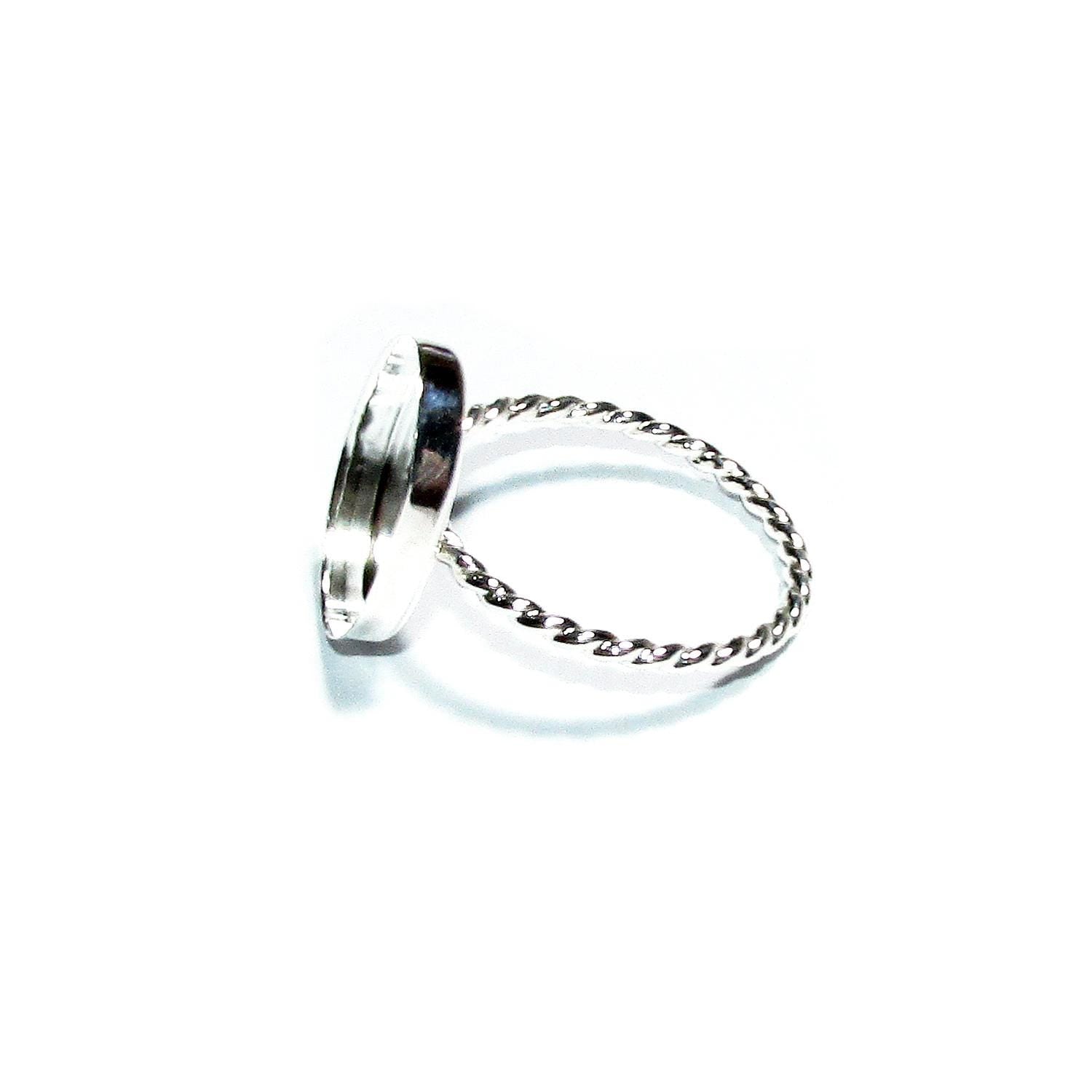 925 Sterling silver blank ring with bezel cup 12x16mm size 4, 5, 6, 7, 8, 9, 10, 11, Jewelry making, bezel cup, base ring, Setting - 1 piece