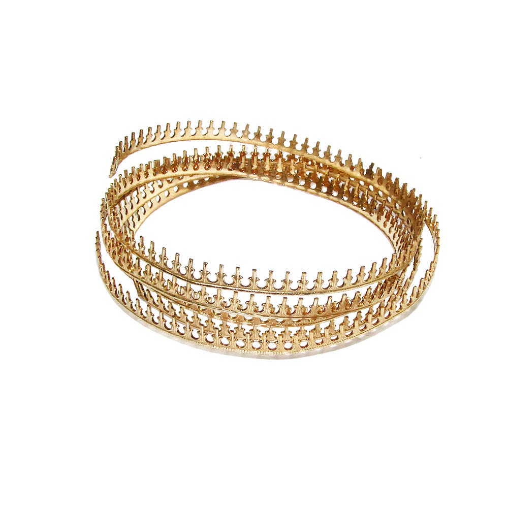 14K Yellow Gold filled Gallery wire, Bezel wire, Gallery ribbon, Gallery pattern, Jewelry making, Gold Filled Setting - 4 inch (10 cm)