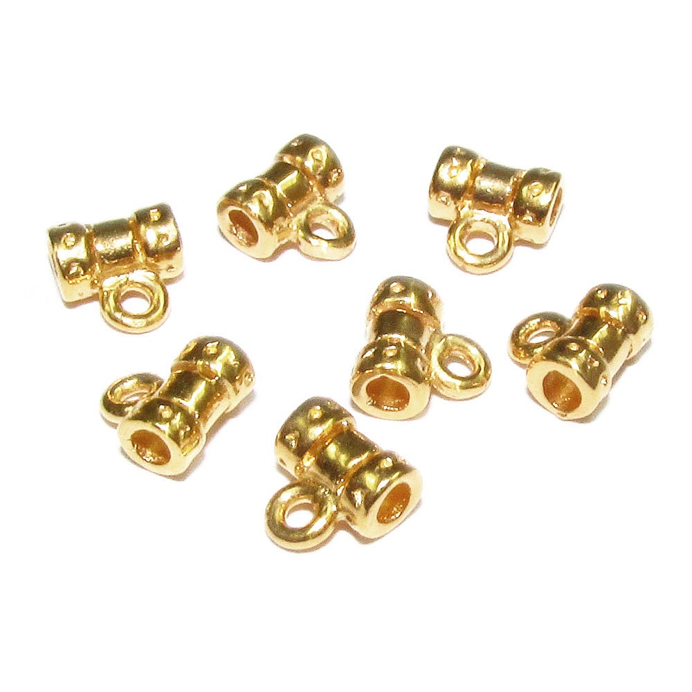 14K Gold Filled Small Tube Pendant Bail with Ring, tube pendant, tubes gold filled, Jewelry making, tubes bracelet, gold filled - 1 piece