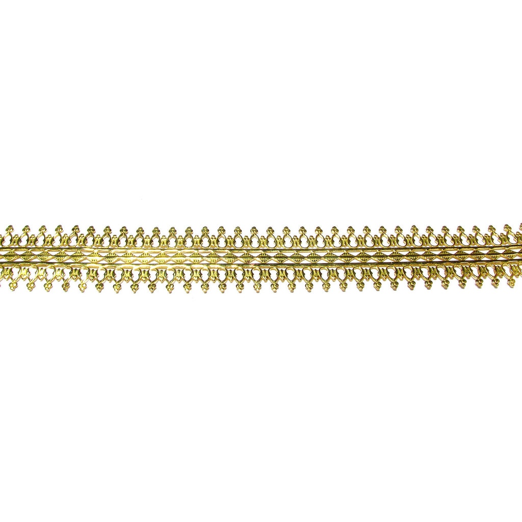 Natural Brass Gallery wire, Brass wire, Gallery pattern, Gallery ribbon, Wire, Jewelry making, Brass findings, Setting - 4 inch (10 cm)