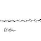 2.3 mm Sterling Silver Figure-Eight Chain, shiny chain, Jewelry making, sterling silver chain, Eight Chain, 925 silver - 1 Ft (30 cm)