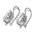 10mm 925 sterling silver blank earrings with bezel cup and closed ring, Jewelry making, Setting, bezel cup, base earrings - 1 pair (2 piece)