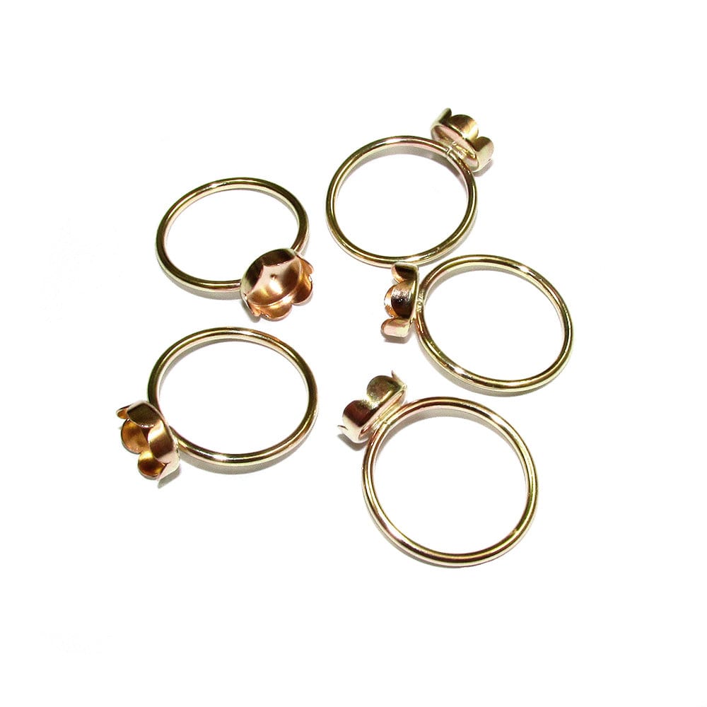 14K Yellow gold filled blank ring with flower bezel cup 8mm size 4 - 11, Base ring, Gold filled ring, Jewelry making, Setting - 1 piece
