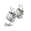 10 mm 925 sterling silver blank earrings with square setting bezel cup, base earrings, Jewelry making, Setting, Mounting - 1 pair (2 piece)