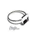 925 sterling silver twisted blank ring with bezel cup 8x8mm size 4, 5, 6, 7, 8, 9, 10, 11, bezel cup, base ring, Jewelry making - 1 piece