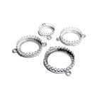 925 Sterling Silver Round Bezel Cup with 2 closed rings, sizes 6-32 mm, Bezel cup, Setting, Jewelry making, Bracelet, Connector - 1 piece