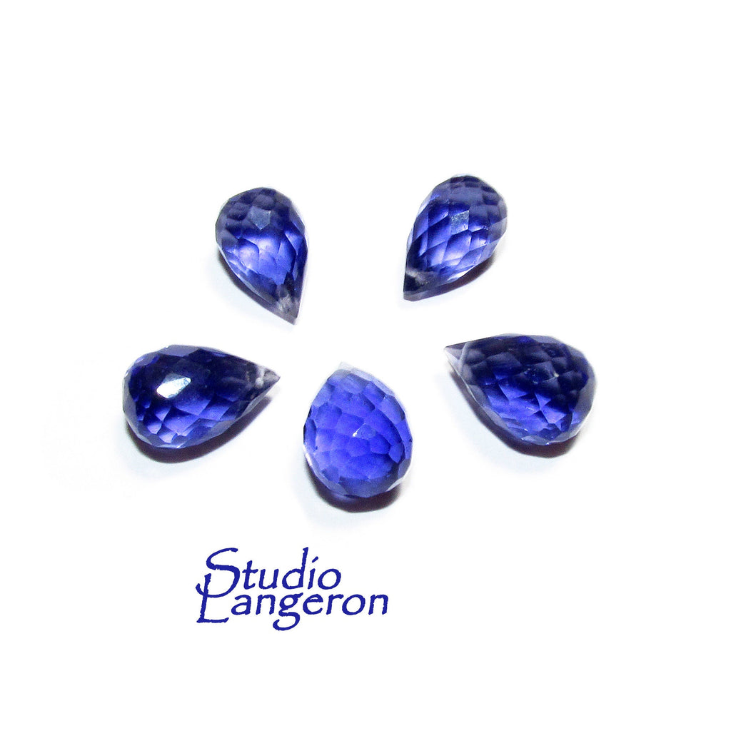 Natural Iolite Teardrop faceted Beads size 10x7 mm, Iolite Gemstone, Jewelry making, Natural Gemstone Teardrop beads - 1 piece