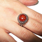 Statement Madagascar Copal ring 925 sterling silver size 7 1/2, Handmade ring, single copy, 925 Sterling silver, Madagascar Copal, gemstone