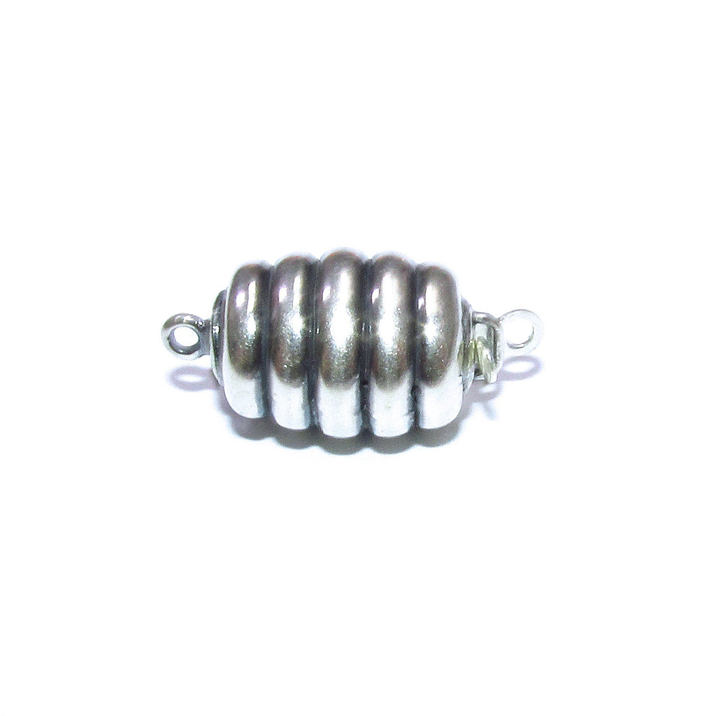 925 Sterling Silver Round Safety Clasp size 9.5x12.5 mm, Silver bead clasp, Jewelry making, 925 Sterling silver, Safety clasp - 1 piece