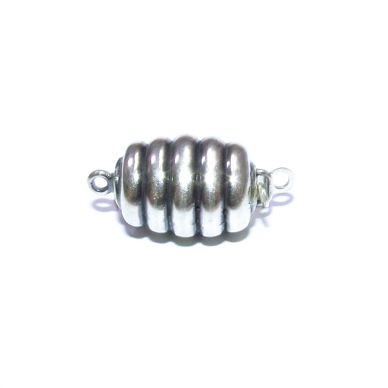 925 Sterling Silver Round Safety Clasp size 9.5x12.5 mm, Silver bead clasp, Jewelry making, 925 Sterling silver, Safety clasp - 1 piece