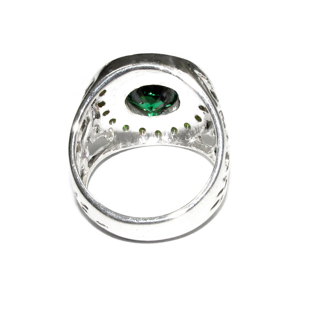 Statement Chrysoprase ring 925 sterling silver size 8, Handmade ring, single copy, 925 sterling silver, Natural Chrysoprase, Green gems